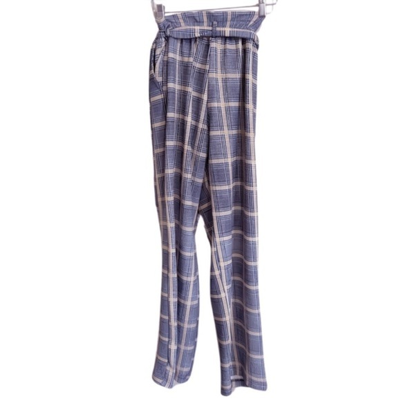 Women's HOT KISS Elastic Waist Casual Pants in Black, White, & Gold Plaid - Sm - Picture 5 of 9